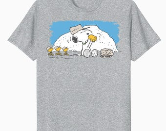 Peanuts Snoopy und Woodstock Sommer Camp T-Shirt Retro Scouts Adventure Time Tee