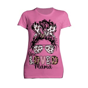 Valentine Retro One Love Mama Animal Print Women&#39;s T-Shirt, Mama Shirt For Mothers Day Gift From Daughter, Personalized Mama Birthday Gift