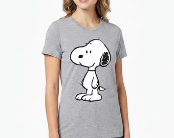 T-shirt officiel pour femme Peanuts Snoopy Old School vintage Geek Chic rétro des années 80 et 90