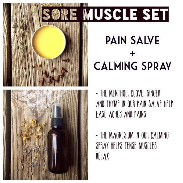 Sore Muscle Set, Pain Relief Set, Sore Muscles, Restless Leg, Help Sleep, Inflammation, and Cramps