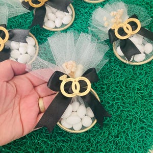 Wedding Almond Candy Favors For Guests, Engagement Favors, Wedding Candy,Personalized Gift, Unique Wedding Favors,Black Ribbon Wedding Candy