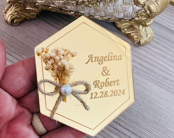Wedding Favor Magnet, Personalized Wedding Magnet,Wedding Favors for Guests, Wedding Thank you gift, Magnet Favors, Personalized Favors