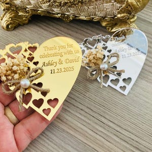 Wedding Magnet Favors, Heart Favors Magnets ,Bridesmaid Gift ,Wedding Personalized Gift, Quinceañera, Baby Shower Favors, Welcoming Favors