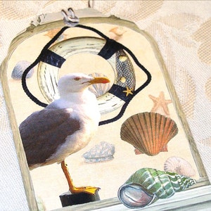 Beach Cottage Tags-Set of 6-Nautical Tags-Seaside Tags-Lighthouse Tags-Junk Journaling-Scrapbooking-card making-handmade-Sirius Fun image 2