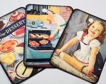 Baking Tags-Variety Set 9-Moms Baking-Mother's Day--Mom And Child-Retro Kitchen- Junk Journals-Scrapbooking-Vintage  Look-Handmade-SorousFun