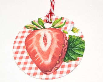 Fresh Strawberry Tags-Set of 8-Summer Berries-Berry Desserts-Berry Jam-Strawberry Truck-Stationary-Junk Journal-Scrapbooks-Crafting-Handmade