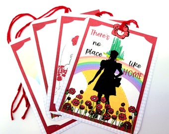 Set 1-Frank Baum 's Wizard Of Oz Tags-Dorothy Tags-Fantasy Tags-Gift Tags-Set Of 8-Junk Journal-Cards-Scrapbooking- Handmade=-Siriusfun