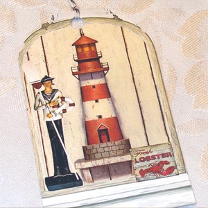 Beach Cottage Tags-Set of 6-Nautical Tags-Seaside Tags-Lighthouse Tags-Junk Journaling-Scrapbooking-card making-handmade-Sirius Fun image 1