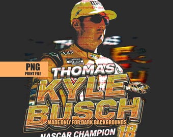 Immagine PNG commemorativa di Kyle Busch, immagine PNG "Forever Rowdy", maglietta tributo alla leggenda NASCAR, immagine PNG di una maglietta da corsa, immagine PNG di un'immagine PNG di un'auto da corsa (file per la stampa digitale)