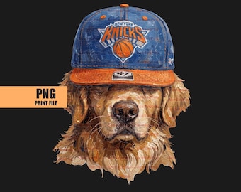 File PNG per stampa a sublimazione di un animale domestico dei Knicks, design grafico di basket dei New York Knicks in formato PNG, download digitale con sfondo trasparente.