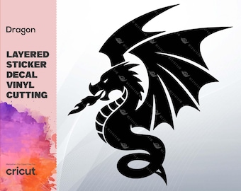 Drago feroce SVG PNG: Clipart fantasy, Cricut e sublimazione (download digitale)