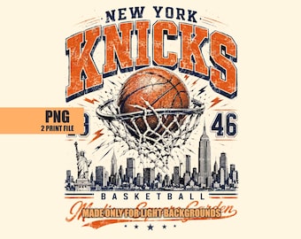 File PNG per stampa a sublimazione dei Knicks, design grafico di basket dei New York Knicks in formato PNG, download digitale con sfondo trasparente.