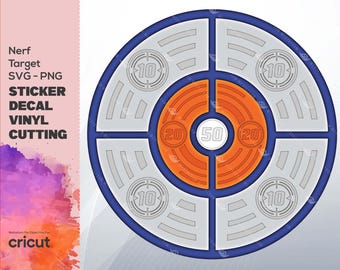Nerf Target SVG PNG Bundle: Bullseye Game, Cricut Silhouette Cut File (Digital Download)