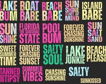 Neon Beach Life PNG : Summer Vibes SVG Bundle (téléchargement numérique)