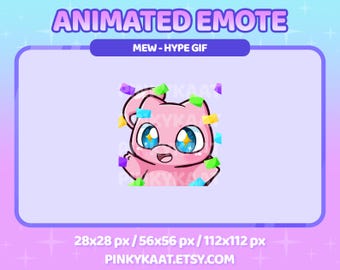 Emote animado de Mew Hype: Twitch/Discord/YouTube/TikTok/Kick (GIF)
