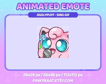 Animated Jigglypuff Sing Emote: Twitch, Discord, YouTube, TikTok, Kick (Gif)