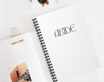 Abide spiraal notitieboek | Minimalistisch geloofsdagboek, dankbaarheidsdagboek, dagplanner