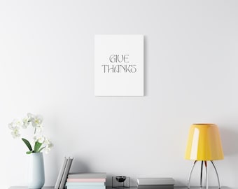 Give Thanks Canvas Art | Minimalist Farmhouse Dining Room Wall Decor