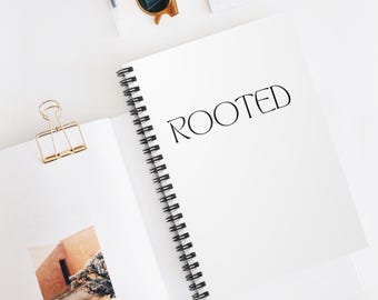 Geworteld notitieboek met spiraal | Geloofsdagboek, Minimalistisch schrijven, Dagplanner