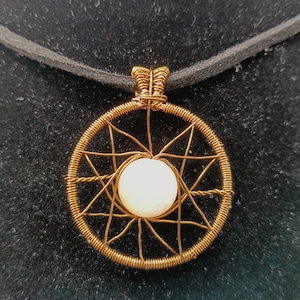 Goldener Heiler Quarz Suncatcher Kupfer Anhänger