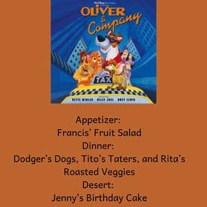 Oliver and Company Dinner and a Movie