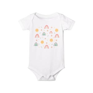 Rainbow Graphic Baby Bodysuit, Infant One Piece, Cute Baby Clothes