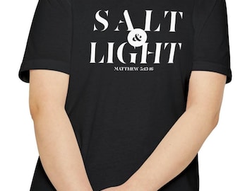 Koszulka chrześcijańska Salt & Light: unisex z grafiką wersetu biblijnego