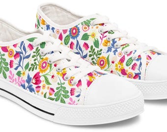 Floral Sneakers Women&#39;s Fashion Shoes Designer Low Top Sneakers Trendy Floral Footwear Stylish Sneakers for Women