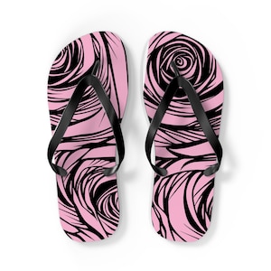 Rose Pattern Flip Flops Summer Beach Sandals Vacation Footwear Outdoor Activities Gift for Her