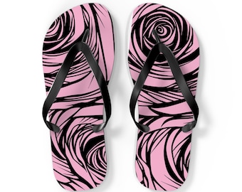 Rose Pattern Flip Flops Summer Beach Sandals Vacation Footwear Outdoor Activities Gift for Her