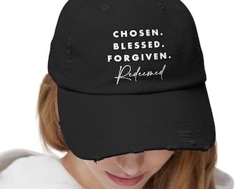 Inspirational Distressed Baseball Cap, Vintage Style Unisex Hat