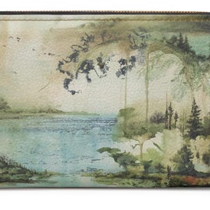 Vintage Aquarell Reißverschluss Brieftasche NaturInspiriertes Design Perfektes Geschenk für Naturliebhaber Reisebegleiter Funktionelles Accessoire Umweltfreundlich