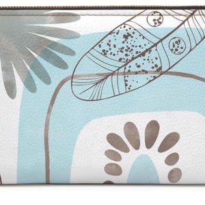 Elegant Abstract Pattern Zipper Wallet Modern Clutch for Women Stylish Purse Gift for Her Minimalist Accessory