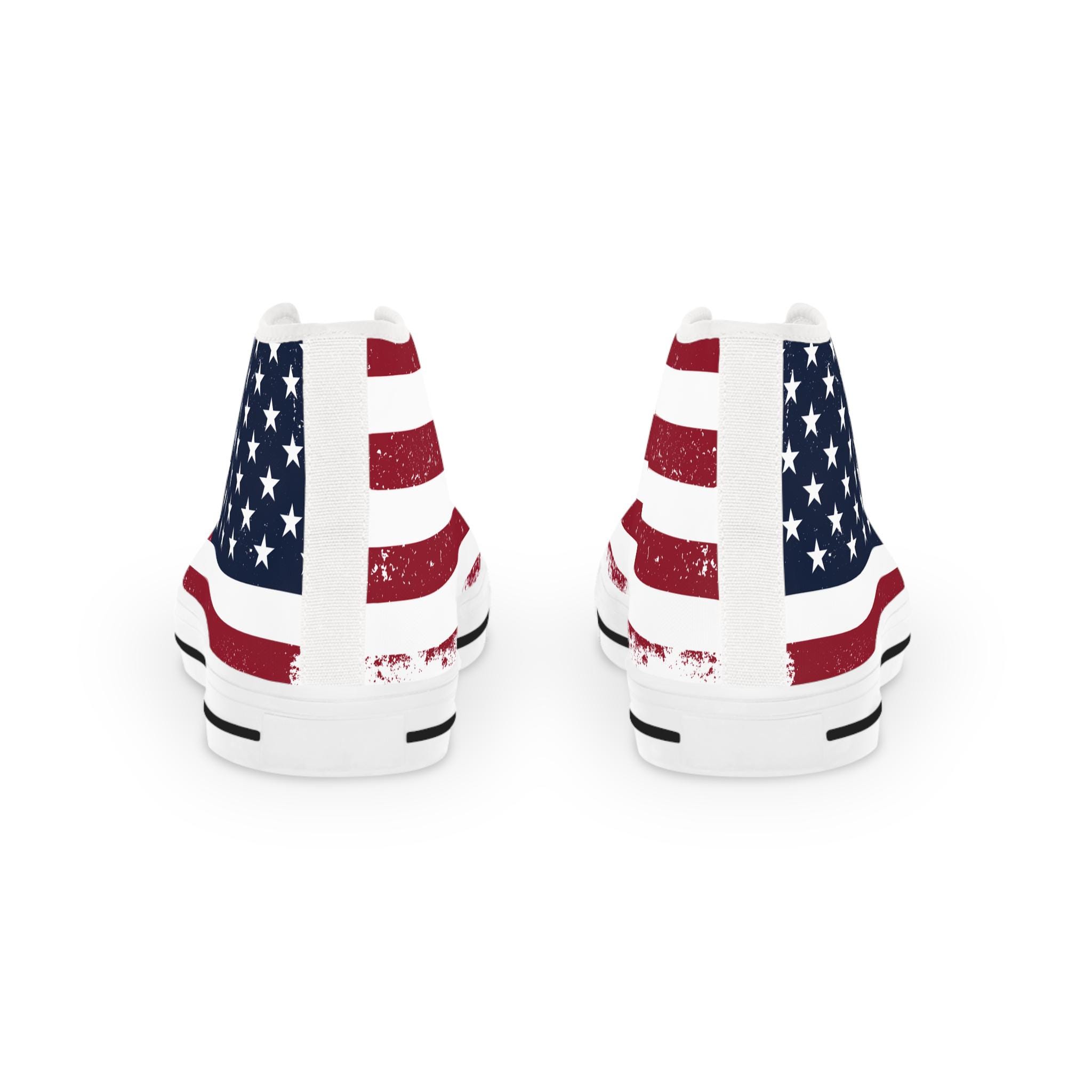 Discover American Flag High Top Sneakers for 4th of July Independence Day Celebration