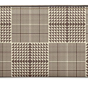 Portefeuille à fermeture éclair en patchwork Glen Plaid - Motif pied-de-poule neutre - Porte-cartes en cuir PU - Petit porte-monnaie à fermeture éclair pour femme