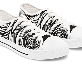 Trendy Women&#39;s Stylish Black Rose Low Top Sneakers Comfortable Casual Footwear Perfect for Everyday Wear Gift for Fashion