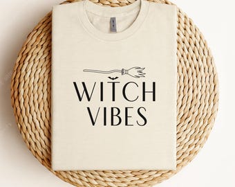 Witch Vibes T-Shirt, Broomstick Bat Graphic, Halloween Witchcore