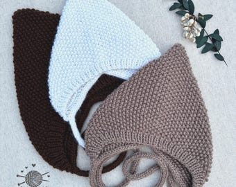 Baby Pixie Hat Knitting Pattern | Gnome Hat with I-Cord | Newborn to 4 Years | Easy Elf Hat  | PDF Pattern (English)