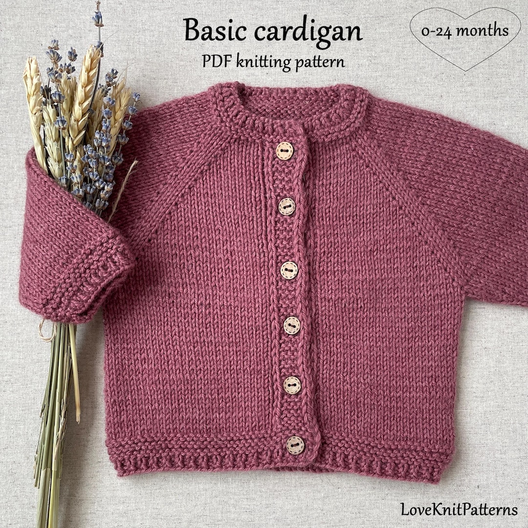 Baby Cardigan Knitting Pattern | Top Down, Newborn to 24 Months (PDF ...