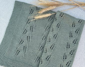 KNITTING PATTERN Baby Blanket for Baby Girl Baby Boy Newborn – 3 Sizes – PDF Instant Download (in English) – Aveline