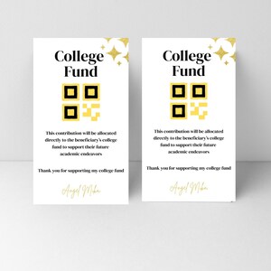 Carte QR Code modifiable du fonds universitaire - modèle de toile de remise des diplômes - signe cadeau imprimable pour diplômé - téléchargement numérique pour la célébration des seniors