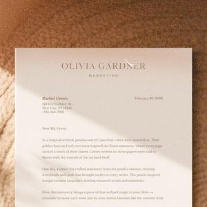 Plantilla de membrete minimalista / Personalizable en Canva / Tamaños carta y A4 / Papelería comercial / Plantilla de correo / Documentos profesionales