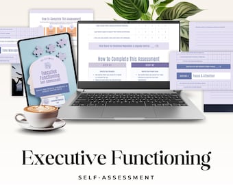 実行機能自己評価（PDF）｜ADHD、集中力、整理整頓、計画力チェックリスト｜印刷可能な振り返りワークシート