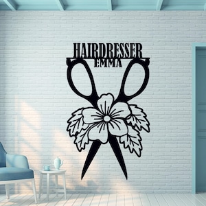 Personalized Barber Sign, Wall Decor for Barbershop, BarberShop Open Sign, Barbershop Metal Sign, Metal Custom Barbershop Sign