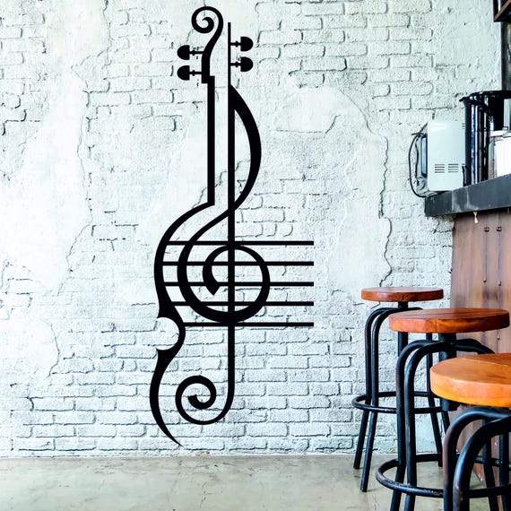 Metal Violin Wall Art, Music Room Decor