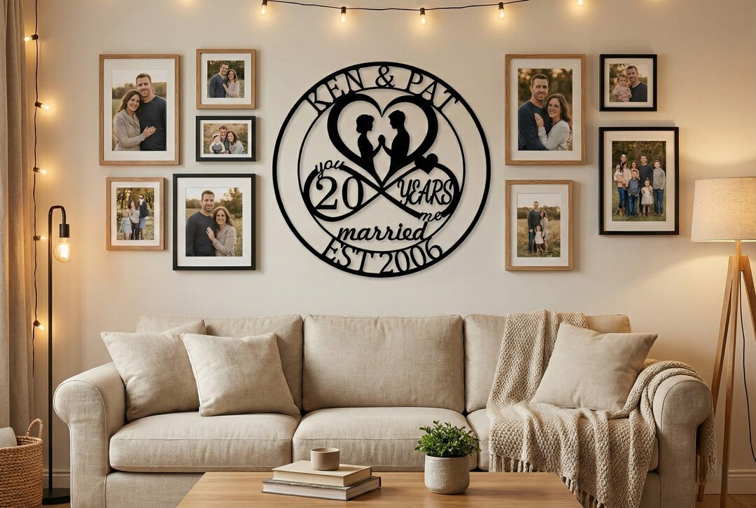 Personalized Anniversary Metal Wall Art | Custom Couple Name Sign - Etsy