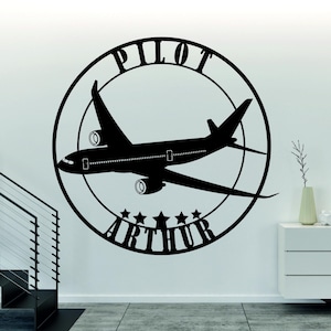 Personalisierte Flugzeug Dekor, Benutzerdefinierte Luftfahrt Dekor, Flugzeug-Dekor, Flugzeug-Metallkunst, Metallflugzeug Zeichen, Pilot-Dekor, Flugzeug-Dekor