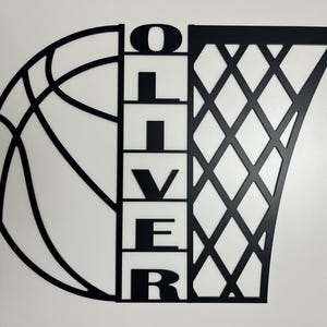 Letrero de baloncesto personalizado, decoración de pared de baloncesto personalizada, letrero de jugador de baloncesto personalizado, arte de pared de baloncesto de metal, decoración de pared con temática de baloncesto