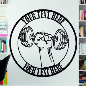 Custom Gym Decor for Bodybuilders and Fitness Enthusiasts, Personalized Bodybuilding Dumbbell Metal Wall Decor, Personalized gym decor