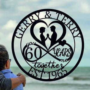 Personalized 60th Wedding Anniversary Gift, 60th Anniversary Gift For Mom and Dad, Diamond Anniversary Present, 60 Year Marriage